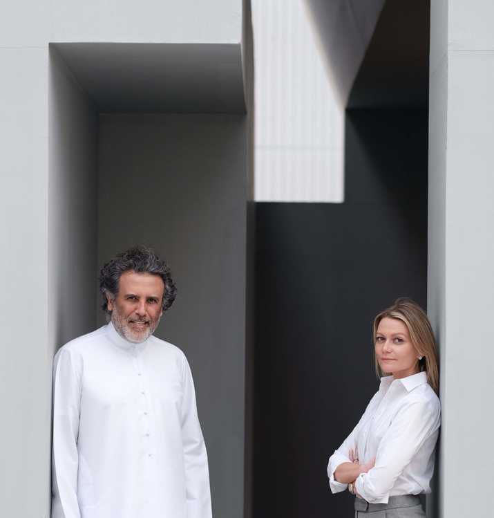 Abdelmonem Bin Eisa Alserkal, founder of Alserkal, with Vilma Jurkute, Executive Director of Alserkal